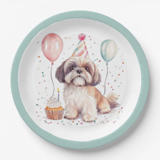 Gelukkige verjaardag Shih Tzu honden verjaardagsta Papieren Bordje