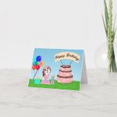 Gelukkige Verjaardag Shih Tzu met Taart Kaart (Voorkant)