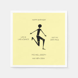 Gelukkige Verjaardag Silhouette Keniaanse atleet Servet