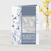 gelukkige verjaardag (silhouscreen) kaart (Gele Bloem)