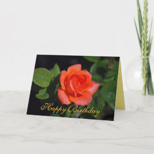 Gelukkige Verjaardag Sinaasappel Grandiflora Roos Kaart
