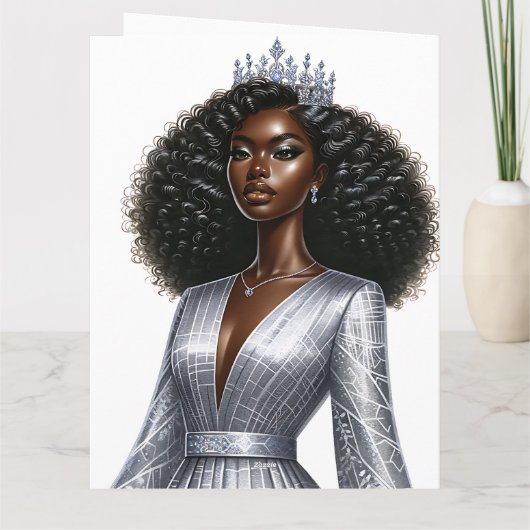 Gelukkige Verjaardag Sista Melanine Vrouw Zwart Vr Kaart (Achterkant)