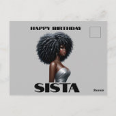 Gelukkige Verjaardag Sista Zwart Meisje Magisch Me Briefkaart (Achterkant)