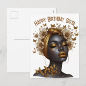 Gelukkige Verjaardag Sista zwart meisje magische m Feestdagenkaart (Voorkant / Achterkant)