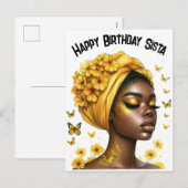 Gelukkige Verjaardag Sista zwart meisje magische m Feestdagenkaart (Voorkant / Achterkant)