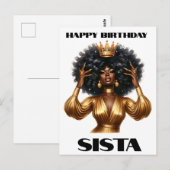 Gelukkige verjaardag sista zwarte vrouw melanine q briefkaart (Voorkant / Achterkant)