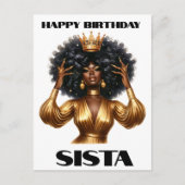 Gelukkige verjaardag sista zwarte vrouw melanine q briefkaart (Voorkant)