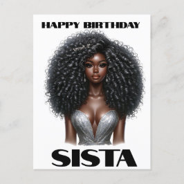 Gelukkige verjaardag sista zwarte vrouw melanine q feestdagenkaart