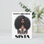 Gelukkige verjaardag sista zwarte vrouw melanine q feestdagenkaart (Staand voorkant)