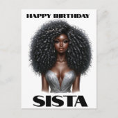 Gelukkige verjaardag sista zwarte vrouw melanine q feestdagenkaart (Voorkant)