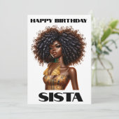 Gelukkige verjaardag sista zwarte vrouw melanine q kaart (Staand voorkant)