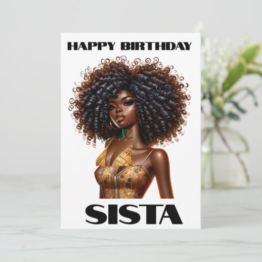 Gelukkige verjaardag sista zwarte vrouw melanine q kaart (Staand voorkant)