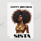 Gelukkige verjaardag sista zwarte vrouw melanine q kaart (Voorkant / Achterkant)