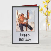 Gelukkige Verjaardag - Skitijd Kaart (Gele Bloem)