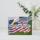 Gelukkige verjaardag slugger honkbal briefkaart (Staand voorkant)