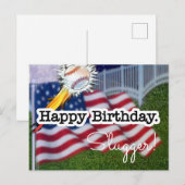 Gelukkige verjaardag slugger honkbal briefkaart (Voorkant / Achterkant)