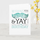 Gelukkige verjaardag snor leuke typografie kaart (Gele Bloem)