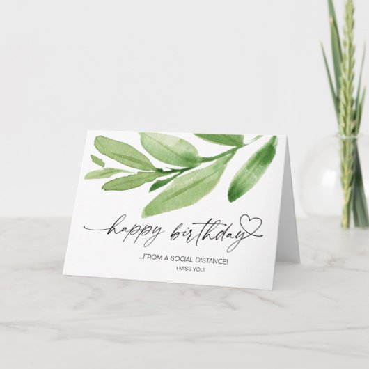 Gelukkige Verjaardag Sociale Afstand Quarantine Co Kaart (Voorkant)