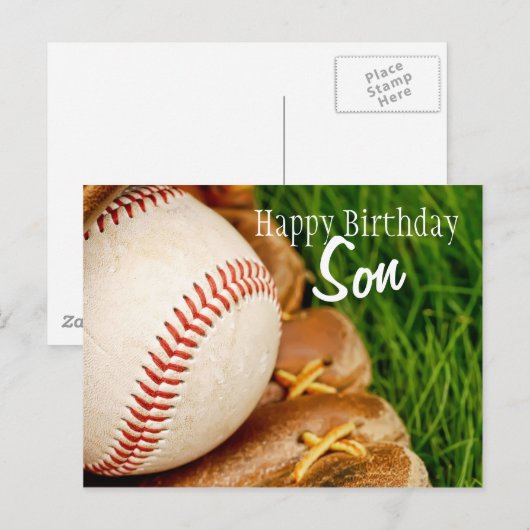 Gelukkige Verjaardag Son Baseball met Mitt Briefkaart (Voorkant / Achterkant)