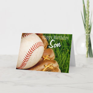 Gelukkige Verjaardag Son Baseball met Mitt Kaart