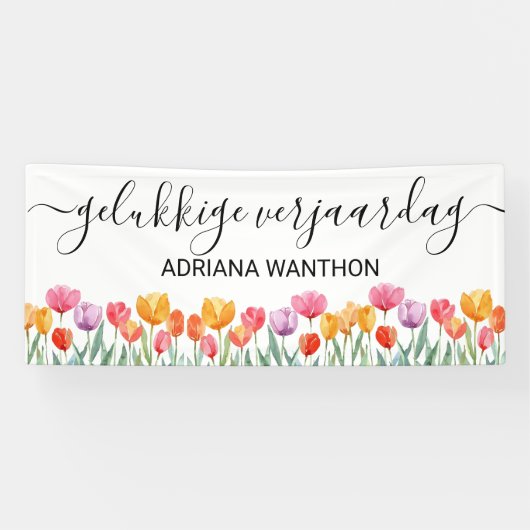 gelukkige verjaardag spandoek (Horizontaal)