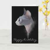 Gelukkige verjaardag sphynx kaart (Gele Bloem)