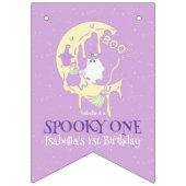Gelukkige Verjaardag Spooky One Ghost Moon Boo Hal Vlaggetjes (Eerste vlag)