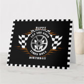 Gelukkige Verjaardag Sport Auto Racing Geruite Vla Kaart (Voorkant)