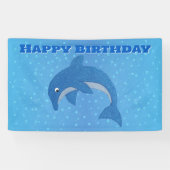 Gelukkige Verjaardag Springen Sparkle Als Blauwe D Spandoek (Horizontaal)