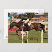 Gelukkige verjaardag: Springpaard en ruiter 2 Briefkaart (Voorkant / Achterkant)