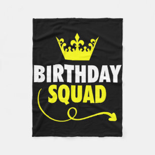 Gelukkige verjaardag squad ideeën koning kroon fee fleece deken