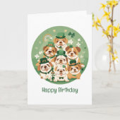 Gelukkige Verjaardag St. Patrick's Day Engelse Bul Kaart (Gele Bloem)