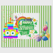 Gelukkige Verjaardag St. Patrick's Day Wrapping Pa Cadeaupapier (Vlak)