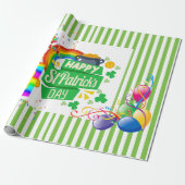 Gelukkige Verjaardag St. Patrick's Day Wrapping Pa Cadeaupapier (Uitgerold)