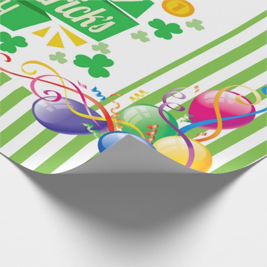 Gelukkige Verjaardag St. Patrick's Day Wrapping Pa Cadeaupapier (Hoek)