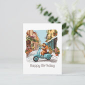 Gelukkige verjaardag Standaard Poodle-hond rijdt o Briefkaart (Staand voorkant)