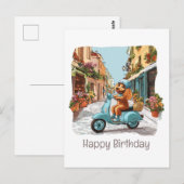 Gelukkige verjaardag Standaard Poodle-hond rijdt o Briefkaart (Voorkant / Achterkant)