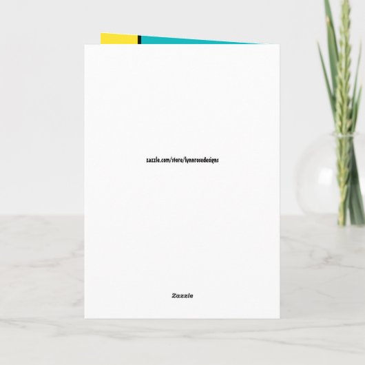 Gelukkige Verjaardag Stap Papa geel turquoise foto Kaart (Achterkant)