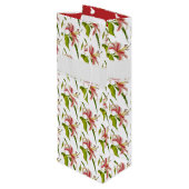 Gelukkige Verjaardag Stargazer Lily Foto Patroon Wijn Cadeautas (Achterkant Gekanteld)