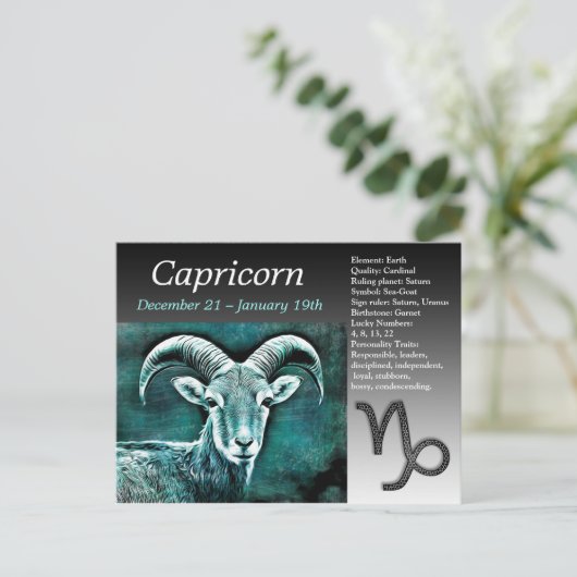 Gelukkige verjaardag Steenbok Horoscoop Dierenriem Briefkaart (Staand voorkant)