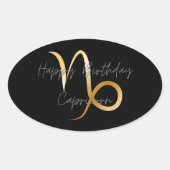 Gelukkige Verjaardag Steenbok Ovale Sticker (Voorkant)