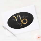 Gelukkige Verjaardag Steenbok Ovale Sticker (Envelop)