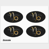 Gelukkige Verjaardag Steenbok Ovale Sticker (Vel)