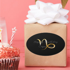 Gelukkige Verjaardag Steenbok Ovale Sticker