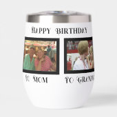 Gelukkige Verjaardag Stemless Wijn Tumbler, (Voorkant)