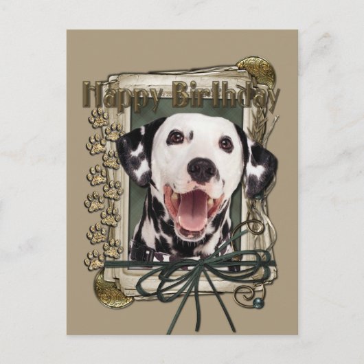 Gelukkige Verjaardag - Stenen Pootjes - Dalmatisch Briefkaart (Voorkant)