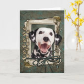 Gelukkige Verjaardag - Stenen Pootjes - Dalmatisch Kaart (Gele Bloem)