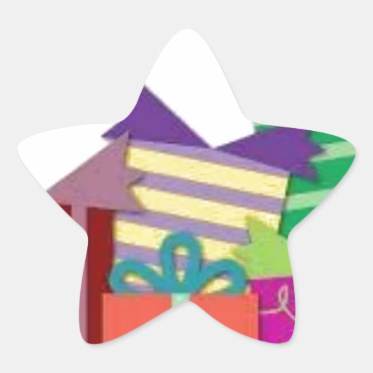 Gelukkige verjaardag ster sticker (Voorkant)