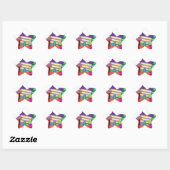 Gelukkige verjaardag ster sticker (Vel)