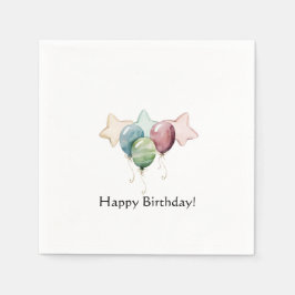 Gelukkige Verjaardag Sterren en Ballonnen Servet
